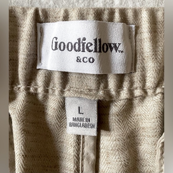 Goodfellow & Co Linen Cotton Polyester Pants Size XL Elastic Drawstring Waist - Picture 8 of 10